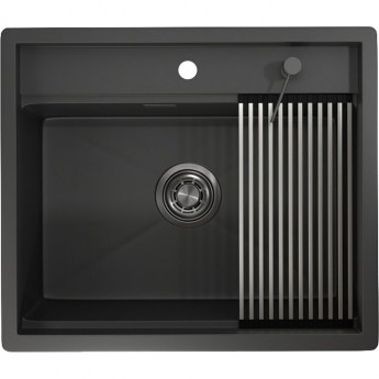 Кухонная мойка GRANULA KITCHEN SPACE KS-6051 черный матовый Кухонная мойка GRANULA KITCHEN SPACE KS-6051 черный матовый