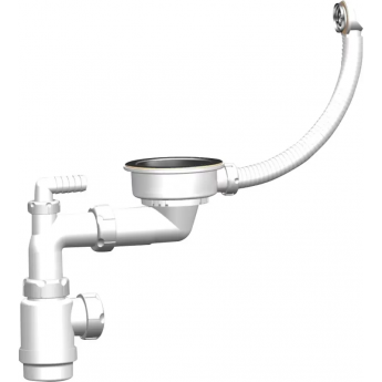 Сифон GRANULA GRAND+ 3 1/2" телескопический трубный с поворотной чашей, круг переливом и отводом Сифон GRANULA GRAND+ 3 1/2" телескопический трубный с поворотной чашей, круг переливом и отводом